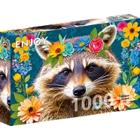 Enjoy Puzzle Floral Raccoon Puzzel (1000 stukjes)