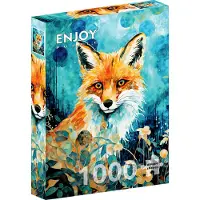 Enjoy Puzzle Red Fox on Blue Puzzel (1000 stukjes)