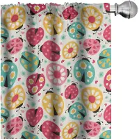 Abakuhaus Lieveheersbeestjes gordijnen – 2x75x225 cm – Microvezel, Veelkleurig