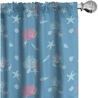 Abakuhaus Onderwatergordijnen – 2x75x245 cm – microvezel – Halfdonkerend – Deep Sky Blauw/Roze