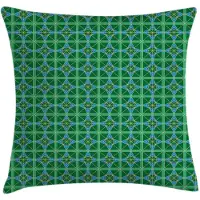 Abakuhaus Geometrische Kussenhoes – Diagonale Vierkanten – 40x40 cm – Zeegroen