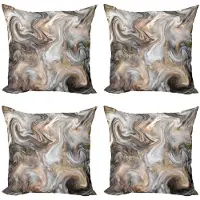 Abakuhaus Marmeren kussenhoes-set – 4x45x45 cm – Dubbelzijdig bedrukt – Microvezel zand/bruin, lichtgrijs