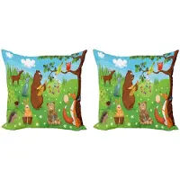 Abakuhaus Egel Kussenhoes Set – 2x50x50 cm – Dubbelzijdig bedrukt – Multicolor – Rits
