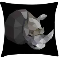 Abakuhaus Neushoorn-kussenhoes – dubbelzijdig bedrukt – 40 × 40 cm – grijs