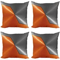 Abakuhaus Kussenhoezen Set van 4 – 40x40 cm – Digitaal bedrukt Oranje/Grijs