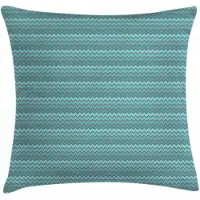 Abakuhaus hoekkussenhoes – Zigzag Blauw – 40x40 cm – Dubbelzijdig bedrukt, met rits