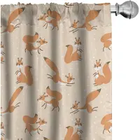 Abakuhaus – Eekhoorn Gordijnen Fluffy – 2x75x225 cm – Perzik Oranje Bruin