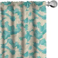 Abakuhaus golfgordijnen – 2x75x175 cm – microvezel – turkoois/beige