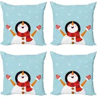 Abakuhaus Kussenhoes – Santa Sneeuwvlokken Joy – 4x50x50 cm – Babyblauw