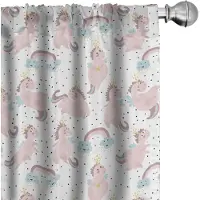 Abakuhaus Fantasiewereld – Gordijnen – Regenbogen & Eenhoorns – 2x75x175 cm