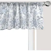 Abakuhaus Winter raamvalletje, gordijnvalletje voor keuken en slaapkamer met tunnelzoom, 137 cm x 30 cm, blauw grijs en wit