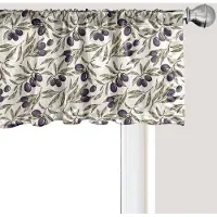 Abakuhaus Olijfgroene raamvalance, gordijnvalance voor keuken en slaapkamer met tunnelzoom, 137 cm x 30 cm, kwarts taupe