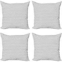 Abakuhaus Kussenhoezen – 4x 40x40 cm – Chevron Grijs/Wit – Dubbelzijdig