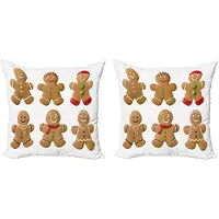 Abakuhaus Peperkoekmannetje – kussenhoes 40x40 cm – dubbelzijdig – 2-pack