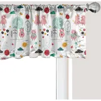 Abakuhaus Kleuterschool Raamvalletje, Gordijnvalletje voor Keuken en Slaapkamer met Tunnelzoom, 137 cm x 45 cm, Meerkleurig