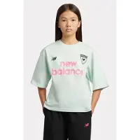 New Balance T-shirt groen Meisjes Katoen Ronde hals Printopdruk - maat 122-128