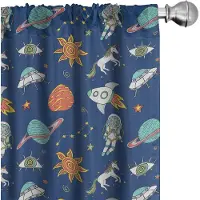 Abakuhaus Ruimtegordijnen – Eenhoornplaneten UFO – 2x75x175 cm – Microvezel, halfverduisterend