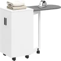 HOMCOM Strijkplankkast - Spaanplaat, MDF - 128 x 43 x 83 cm - Wit