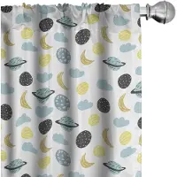 Abakuhaus maan gordijnen – 2x75x225 cm – microvezel – roedezak