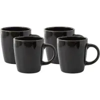 Home Deco Factory Mok - 4x - zwart - 40 cl - keramiek - vaatwasserbestendig