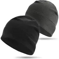 Jumada 's - Beanie - Muts - Set van 2 stuks - Zwart en grijs - One size