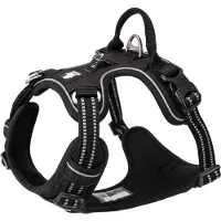 TrueLove - Hondentuigje - Hondenharnas - Anti Trek Tuigje - Reflecterend Harnas - 43-56 cm - Small - Zwart