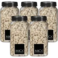 Mica Decorations decoratie steentjes - 5x - creme wit - 650ml - hobby steentjes - sier stenen