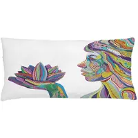 Abakuhaus Boho Kussenhoes – 90x40 cm – Geel/Aqua, dubbelzijdig, rits