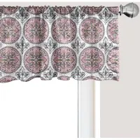 Abakuhaus Abstracte raamvalance, gordijnvalance voor keuken en slaapkamer met tunnelzoom, 137 cm x 30 cm, roze en veelkleurig