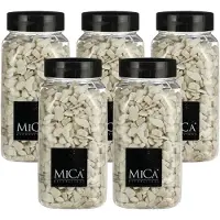 Mica Decorations decoratie steentjes - 5x - wit - 650ml - hobby steentjes - sier stenen