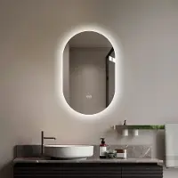 MODFU - Badkamerspiegel - Ledverlichting En Anti-Condens - Modern - Voor Badkamer - Glas En Metaal - Zilver
