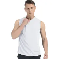 Meeteu Sport Tank Top voor Heren - Mouwloze t-shirts -sportkleding -Herenkleding-Wit-XXL
