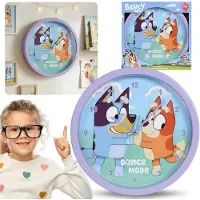 Sarcia.eu Bluey Analoge wandklok, ronde klok voor de kinderkamer, om te leren 24x24 cm