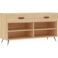 vidaXL Schoenenbank 102x35x55 cm bewerkt hout sonoma eikenkleurig