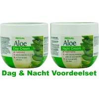 Regal Aloe Dagcrème + Nachtcrème Set – Hydraterende Gezichtsverzorging met Natuurlijke Aloë Vera & Vitaminen – voor Gevoelige, Normale & Droge Huid – 2 x 100ml