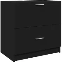 vidaXL Wastafelkast 59x37x59 cm bewerkt hout zwart