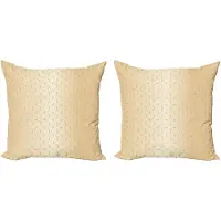 Abakuhaus Beige decoratieve kussenhoes, 2-pack, geometrisch goudpatroon, 40x40 cm, licht perzikbruin