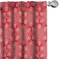 Abakuhaus Gordijn – Sneeuwvlok gestippeld – 2x75x245 cm – Donkerroze/Wit