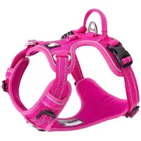 TrueLove - Hondentuigje - Hondenharnas - Anti Trek Tuigje - Reflecterend Harnas - 56-69cm - Medium - Roze