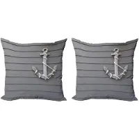 Abakuhaus Anker Kussenhoes Set – 2x50x50 cm – Dubbelzijdig bedrukt – Grijs