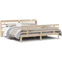 vidaXL Bedframe met hoofdbord massief grenenhout 180x200 cm