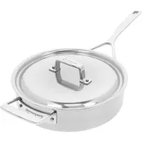 Demeyere Essential 5 Sauteerpan 24 cm – RVS Hapjespan met Deksel – 2,8 L – 5-laagse bodem – Geschikt Voor Alle Kookplaten Inclusief Inductie en Oven