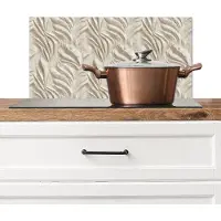 KitchenYeah Spatscherm keuken 70x30 cm - Kookplaat achterwand Textuur - Reliëf - Beige - Muurbeschermer - Spatwand fornuis - Hoogwaardig aluminium