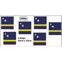 Wefiesta 240x Servetten Curacao 33cm x 33cm - 3 laags - Servet diner eten knoeien restaurant BBQ thema feest verjaardag feest