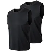 Meeteu 2 Pack Sport Tank Top voor Heren - Mouwloze t-shirts -sportkleding -Herenkleding-Zwart/Zwart-XL