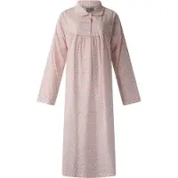 Lunatex - klassiek dames nachthemd 224197 - 100% katoen - roze - maat L