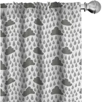 Abakuhaus — Grijs-Wit Voorhangen 2x75x225 cm – Microfaser