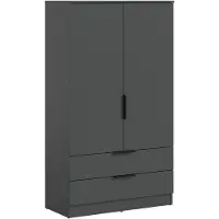 Furnilux Wasmiddelenkast op wielen - Moderne opbergkast in antraciet - 80x140x37 cm