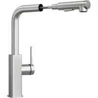 CECIPA MAX Keukenkraan met uittrekbare uitloop - RVS - 2 Straalstanden (Sproeistand/Bellenstraal) - 40 cm Uittrekbereik - Geborstelde afwerking