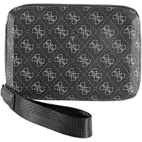 GUESS Guessvoor mannen. PMMOLOP4432 Zwarte toilettas met monogram (OSFA), Casual, Polyurethaan